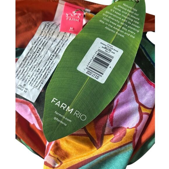 NWT! Farm Rio Banana Foliage Print Bikini Bottoms - Size Medium - Picture 5 of 5